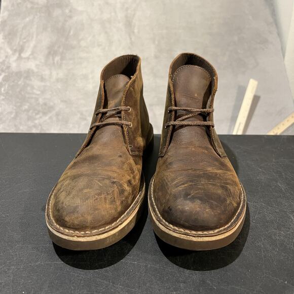 Clarks Bushacre Boots Shoes Mens Size 13 Beeswax Brown Leather Chukka Casual - Picture 2 of 10